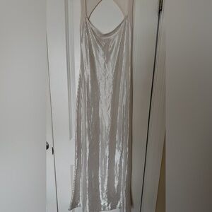 Silver Metallic Maxi Dress